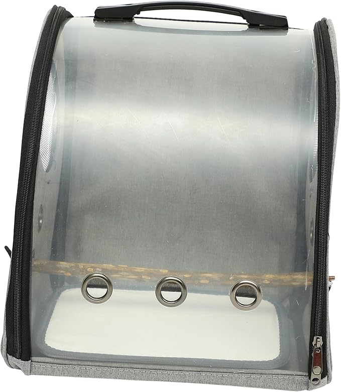 Totority Bird Carrier Backpack for Travel Comfortable Parrot Carrying Bag with Smooth Zipper Transparent Breathable Design for Birds for Outdoor Use Includes Perch for Comfort