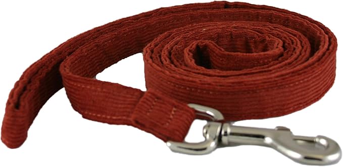 The Good Dog Company Hemp Corduroy Leash - 6 ft (1 Inch Width, Rust)
