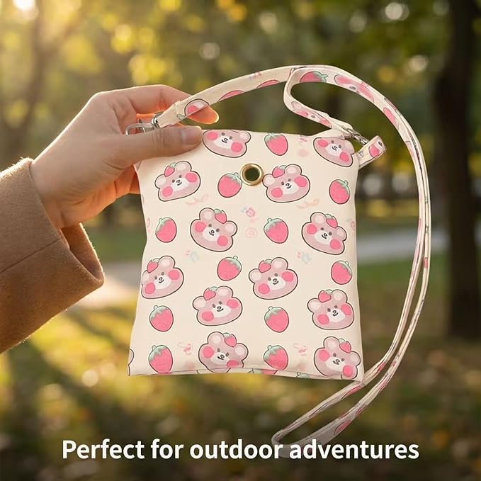 Small Pet Carrier Bag with Soft Minky Dot Lining, Breathable & Waterproof Travel Pouch for Leopard Geckos, Hamsters, Small Reptiles and Small Animals –All-Season Use
