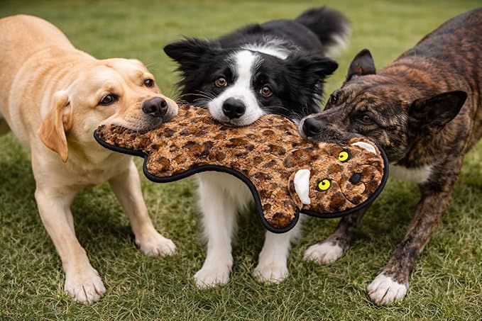 Jalousie 5 Pack Ultra Tough No Stuffing Squeaky Dog Toys for Large Dogs No Mess Interactive Durable Plush Chew Toy Indestructible Dog 6 Layers (5 Pack Ultra Tough Canvas Oxford, Small to Medium)