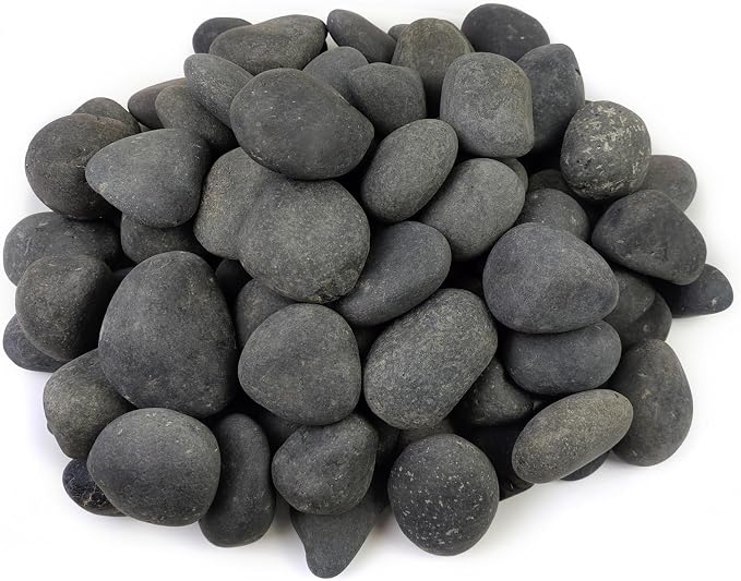 FANTIAN 20 lbs Black Rocks for Landscaping, 3-4 Inch Beach Pebble | Garden Rocks, Natural Decorative Black River Stone for Plants, Landscaping, Planters, Paving, Walkways, Outdoor