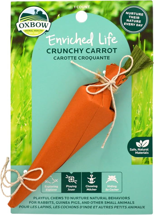 Oxbow Enriched Life Crunchy Carrot, Natural Paper Chew Toy for Rabbits, Guinea Pigs, and Hamsters, Promotes Dental Health and Foraging, Safe Enrichment Accessory, Small Pet Chew