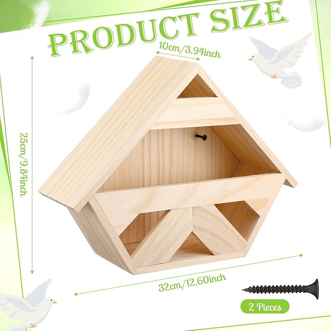 Weysat Cedar Dove Nesting Box Pigeon House Wooden Bird Nest Box for Mourning Dove Bird Pigeon Outside Nesting and Roosting Platform Birdhouse Outdoors Garden Decoration