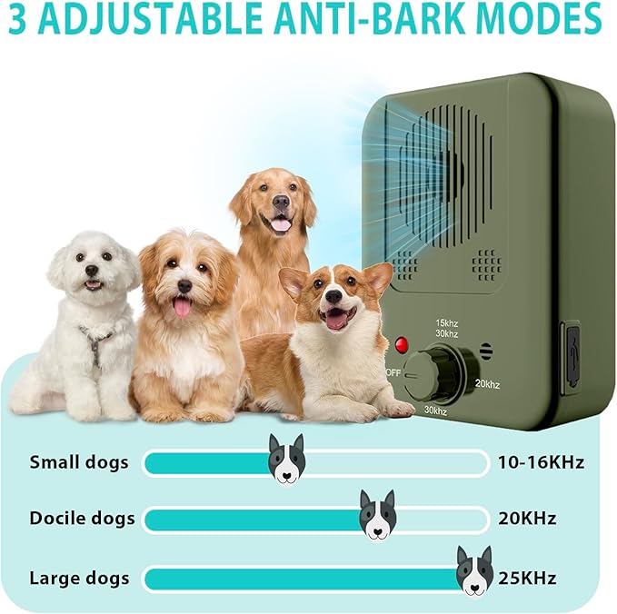 Anti Barking Device for Dogs, Dog Barking Control Device, Ultrasonic Dog Barking Deterrent Devices, Dog Barking Silencer for All Dogs Indoor Outdoor, Bark Box Stop Dog from Barking (Green)