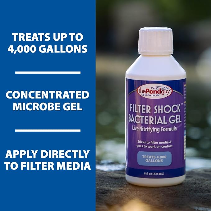 The Pond Guy Filter Shock Gel, Live Microbes & Enzyme Treatment, 8 oz | Water Garden Filtration Starter that helps maintain cleaner freshwater Koi fish ponds and supports water quality