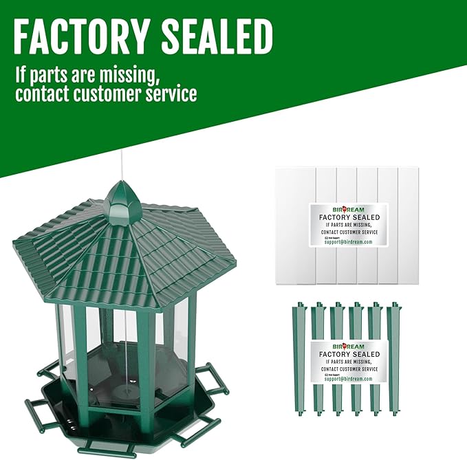 Birdream Bird Feeders for Outdoor Hanging, Pagoda Design Fun Installatio 2.5 LB Wild Bird Feeders, Attracting Wild Birds Cardinal Sparrows Finch Goldfinch Chickadee - Green
