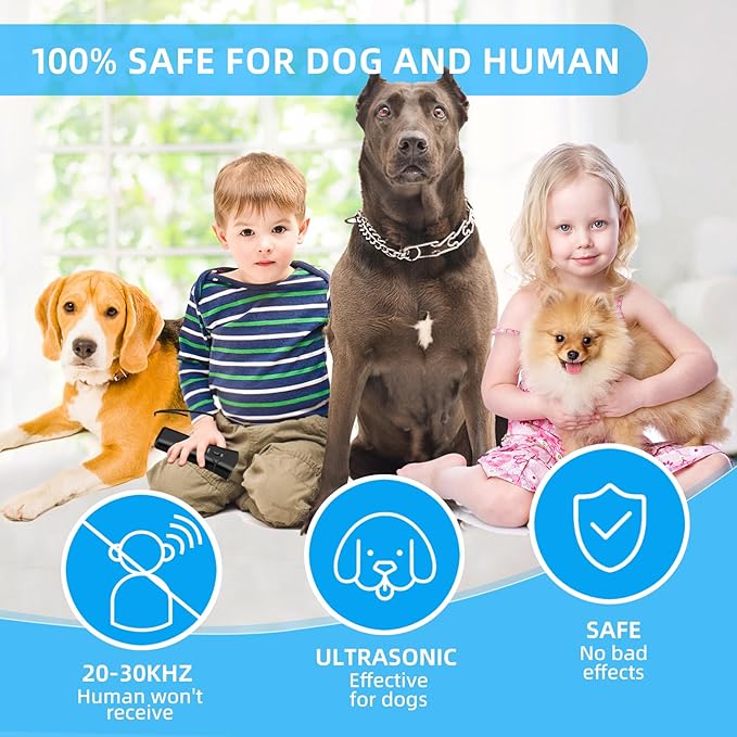 Anti Barking Device Ultrasonic Dog Deterrent Control Ultra Sonic Bark Deterrents Stop Waterproof Outdoor Corrector Devices 3 in 1 Frequencies Bark Guard Mod Trainer Stopper For Small Medium Large Dogs