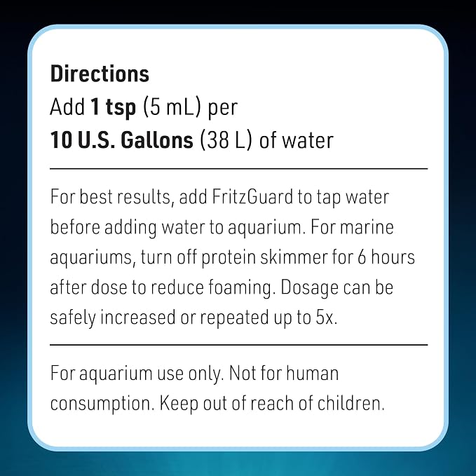 Fritz Aquatics FritzGuard Water Conditioner/Dechlorinator Makes Tap Water Safe for Fresh & Salt Water Aquariums (16-Ounce)