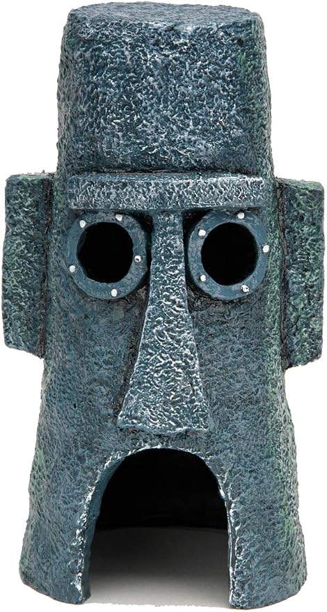 Penn-Plax Spongebob Squarepants Officially Licensed Aquarium Ornament – Squidward’s Easter Island Home – Large
