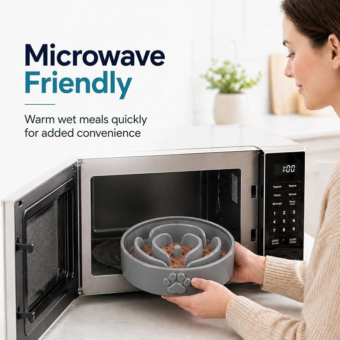 Slow Feeder Dog Bowls – 1.5-Cup Ceramic Dog Bowl Slow Feeder – Microwaveable Dog Slow Feeder for Small and Medium Dogs – Lead and BPA-Free Ceramic Pet Bowl – Pet Feeder for Fast Eaters