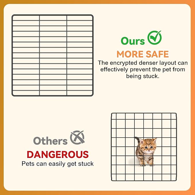 VISCOO Cat Cage, 3-Tier DIY Catio Cat Enclosures, 36" x 16" x 36" Cat Playpen Indoor & Outdoor with Hammock, Detachable Metal Wire Kennel Cats Crate, 3x1x3 Exercise Place for 1-2 Kitten/Squirrel
