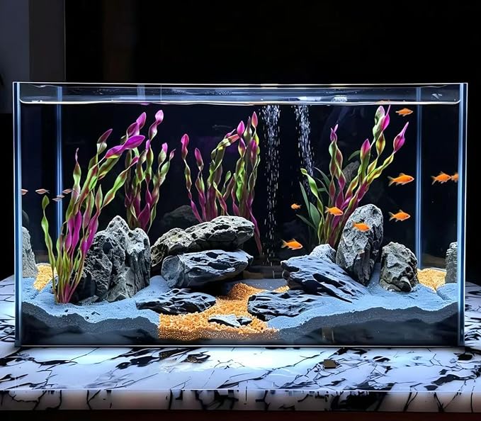 10 Pcs Artificial Aquarium Plants, Plastic Aquatic Plant Decor for Fish Tank, Stream Tank, Aquarium Landscape Decoration (30cmhd-GR)