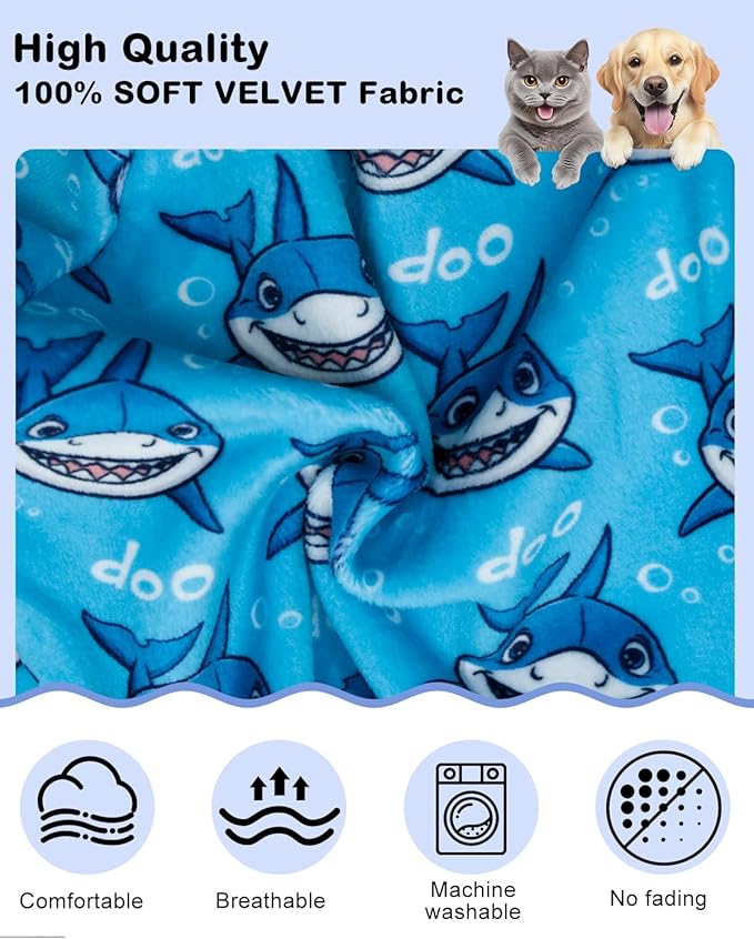 CuteBone Shark Costume Dog Pajamas, Stretchy Spandex Crystal Velvet Sleepwear Coat for Small Dogs, Soft & Warm Pet Outfit Clothes for Cold Weather, Cozy Pullover Design COSP07L