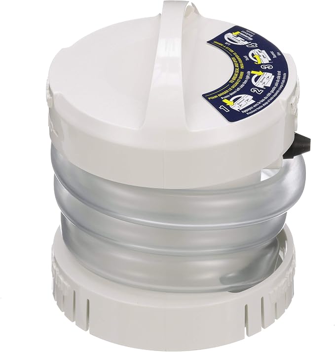 Attwood WaterBuster Portable Submersible Pump, Battery Operated Cordless 200 GPH Utility Water Removal Pump, For Pool Covers, Kayaks & Inflatables, 4140-4