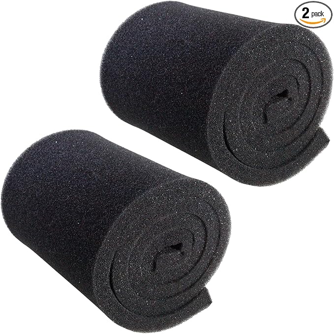 AQUANEAT 2 Pack Aquarium Bio Sponge Filter Media Pad Cut-to-Size Open Cell Foam Sheet for Fish Tank Sump (72" x 12" x 1")