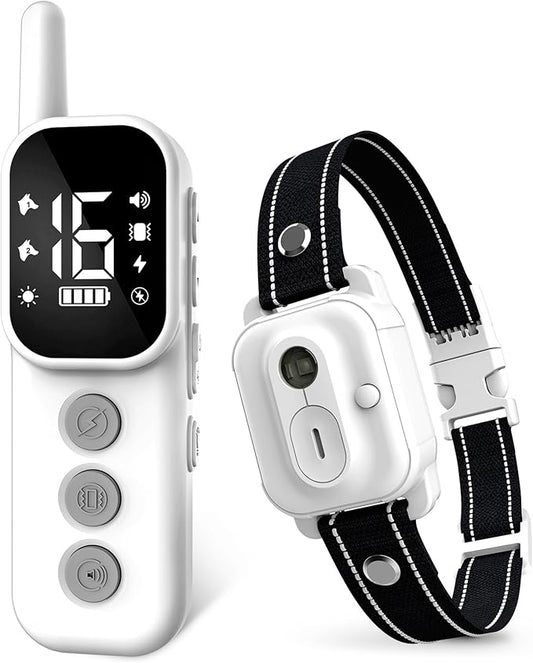 Dog Training Collar with Remote Control, 3300FT and 4 Training Modes Beep,Vibration,Safe Shock,LED Night Light,IPX7 Waterproof Rechargeable E-Collar for All Breeds (8-150 lbs)