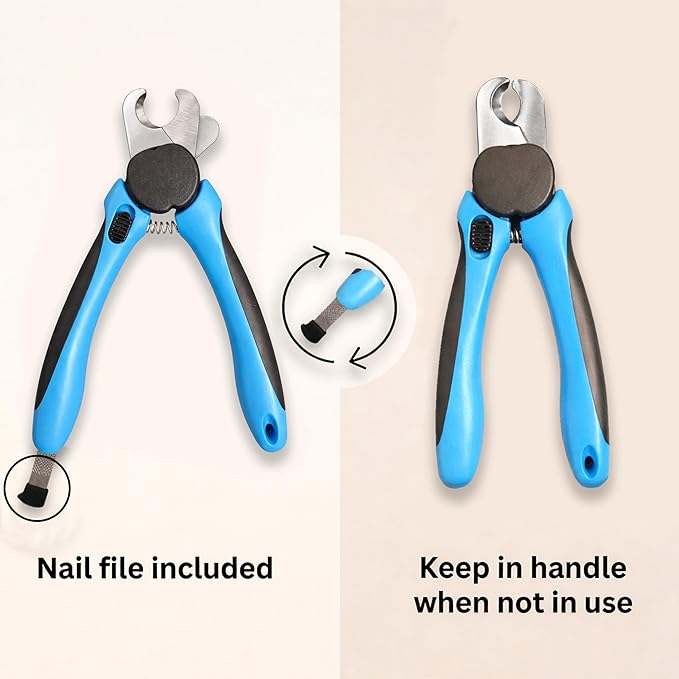 LED Dog Nail Clipper with Light & Safety Guard, Professional Pet Nail Trimmer with Quick Sensor, Extra Sharp for Thick Nails, for Large & Small Dogs and Cats (Medium-Large with LED)