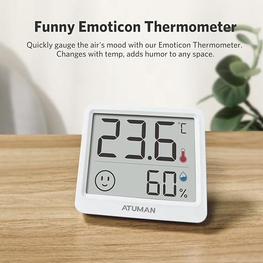 Mini Digital Hygrometer Indoor Thermometer with Temperature and Humidity Monitor for Bedroom, Reptile Tank, Guitar Case, Greenhouse and Cellar Closet, Fahrenheit or Degree Celsius