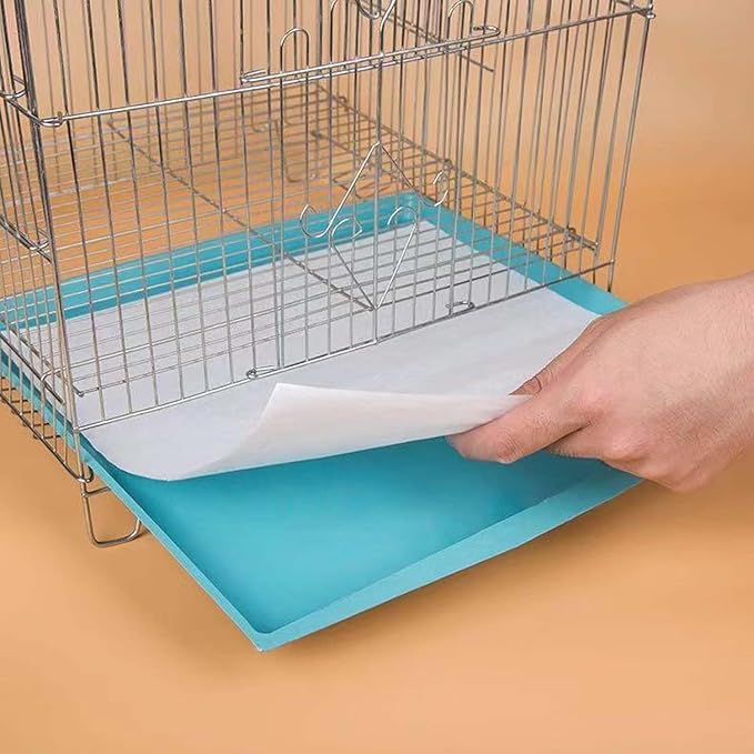 100 Sheets Bird Cage Liner Papers, Disposable Bird Cage Paper Liners, Cuttable Pet Animal Cages Cushion, Precut Absorbent Bird Paper for Bird Parrot Small Animal, 7.9'' X 10.6''