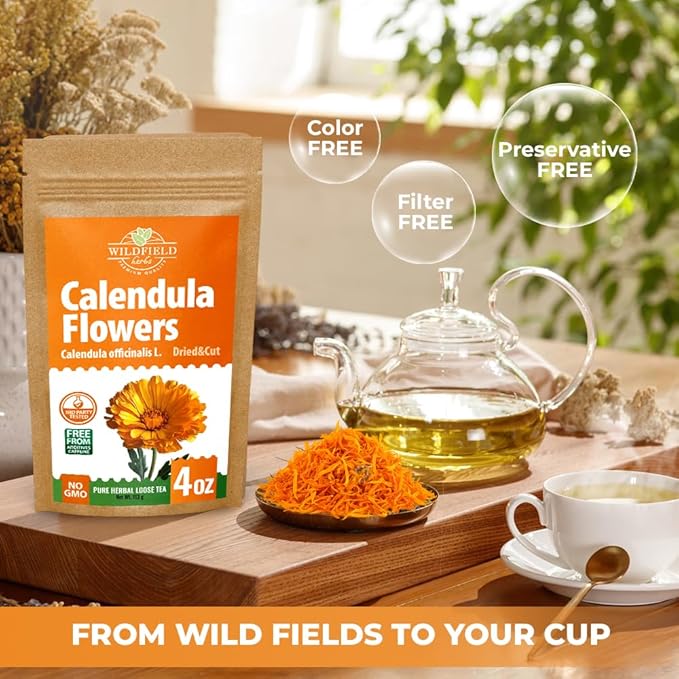 4 oz. Calendula Tea Dried Calendula Flowers Herb Herbal Marigold Tea - 113g Herb
