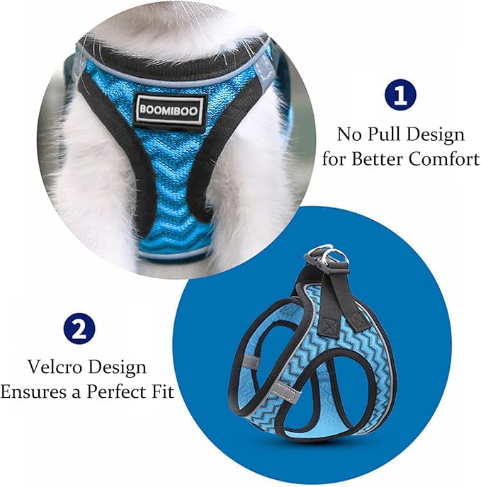 Dog Harness with Leash Set, No Pull Adjustable Reflective Step-in Puppy Pet Vest Harnesses for Small Medium Large Dogs and Cats,Red S