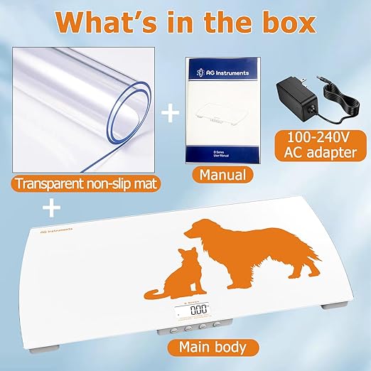 Digital Weighing Scale for Dogs Cats Puppies, Vet Scale, Scale for Animals Pets, 330lb x 0.1lb, Veterinary Scale, 33 x 19in Wide Platform, 8mm Tempered-Glass
