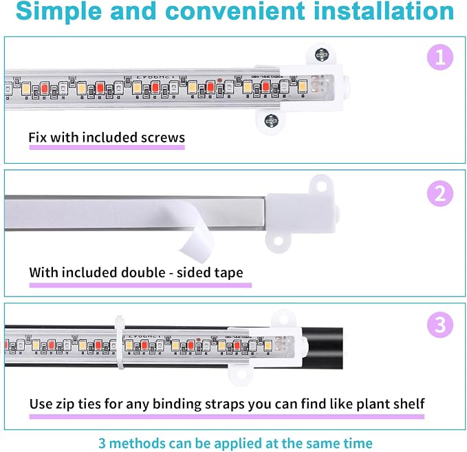 Hywyimlait 7.8'' Growing Lamp for Indoor Plants, Red & Blue & Yellow Full Spectrum, LED Grow Light Strips with 4/8/12H Timer,10 Dimmable Levels for Green House Succulent,4 Head