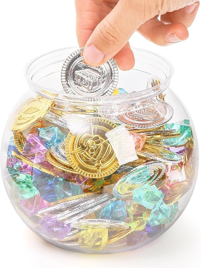 Okllen 6 Pack Mini Fish Bowl, 26 Oz Plastic Ivy Bowls, Unbreakable Bubble Ball Vases for Party Decor, Carnival Games, Candy, Table Centerpiece, BPA Free, Clear