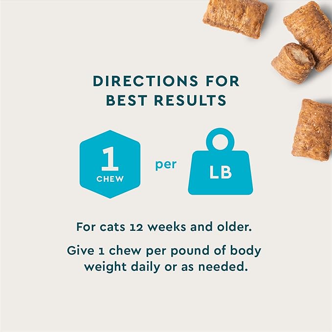 VetIQ Hairball Treatment for Cats, Hairball Remedy Crunchy and Creamy Cat Treats for Furball Control and Relief, Chicken Flavor, 3.7oz