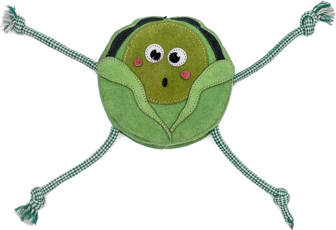 Fuzzl Eco Leather Super Sprout Natural and Tough Dog Toys - Long Lasting Chew Toys for Aggressive Chewers - Strong Dog Toy for Dogs and Puppy