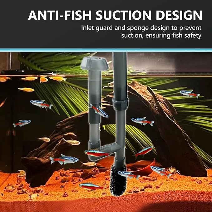 Fish Tank Filter 100GPH, HOB Aquarium Filter with Adjustable Flow, Detachable 3-Stage Filtration System, Hang on Back Filter with Ceramic Ring, Sponge Filter, and Oil Skimmer, Up to 15 Gallon Tanks