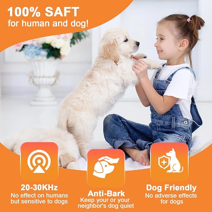 Dog Bark Deterrent Device,Anti-Barking Device,Up to 15Ft Long Range & Rechargeable Bark Control,Stop Barking Dog Devices,Safe for Dogs Training,Indoor & Outdoor(Cyan)