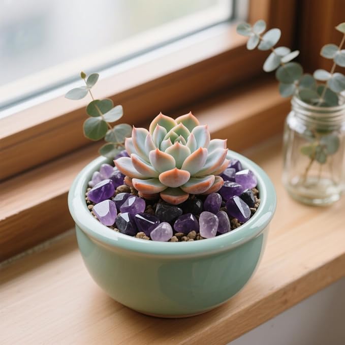 0.96LB Natural Amethyst Aquarium Gravel Vase Filler Crushed Crystal Quartz Succulent Rocks Fish Tank Decor Pebbles Bulk Polished Irregular Shaped - Amethyst