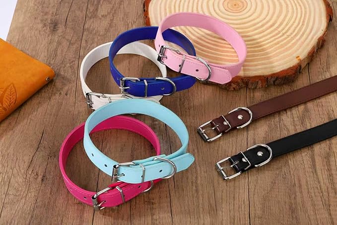 Black Soft Leather Dog Collar for Small,Medium, Large Dog, Comfortable and Adjustable (Wide: 0.95'' for Dog's Neck: 13''~18'', Black, L)