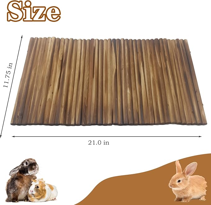 kathson Wooden Rabbit Hideout with Tunnel,Extra Large Bunny Bridge Guinea Pig Wood Ladder Flexible Hamster Ramp Small Animal Climbing Toys for Ferret Hedgehog Chinchillas and Other Rodents