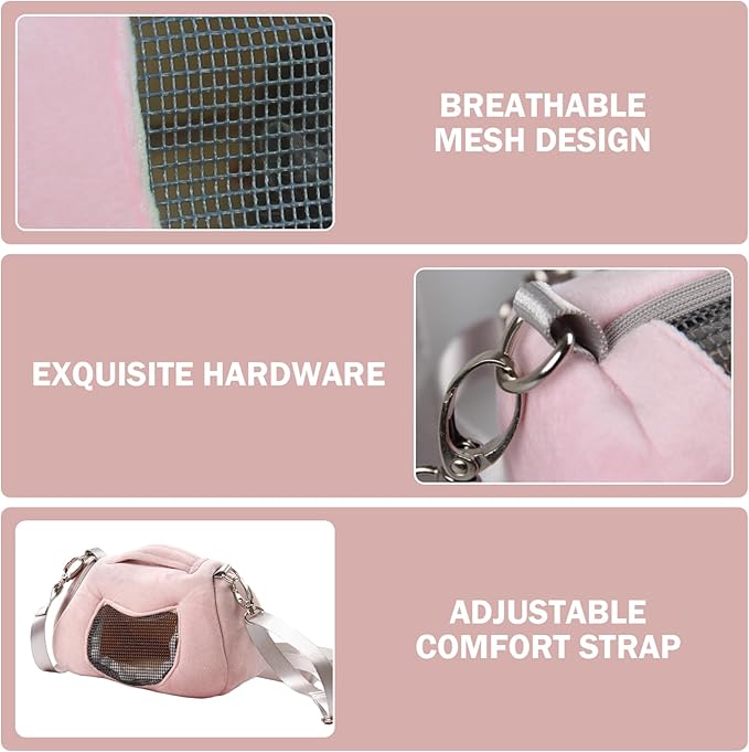 Small Pet Carrier Bag with Adjustable Shoulder Strap Hamster Travel Cage Breathable Portable Travel Carrier for Birds Guinea Pig|Carriers