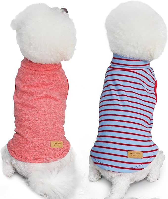 KYEESE 2Pack Dog Sweater Soft Dogs Clothes Warm Pets Clothes Stretchy Pet Sweatshirt Dog Sweaters for Small Dogs Girl Turtleneck Pet Coats Pullover Small Pets Sweaters