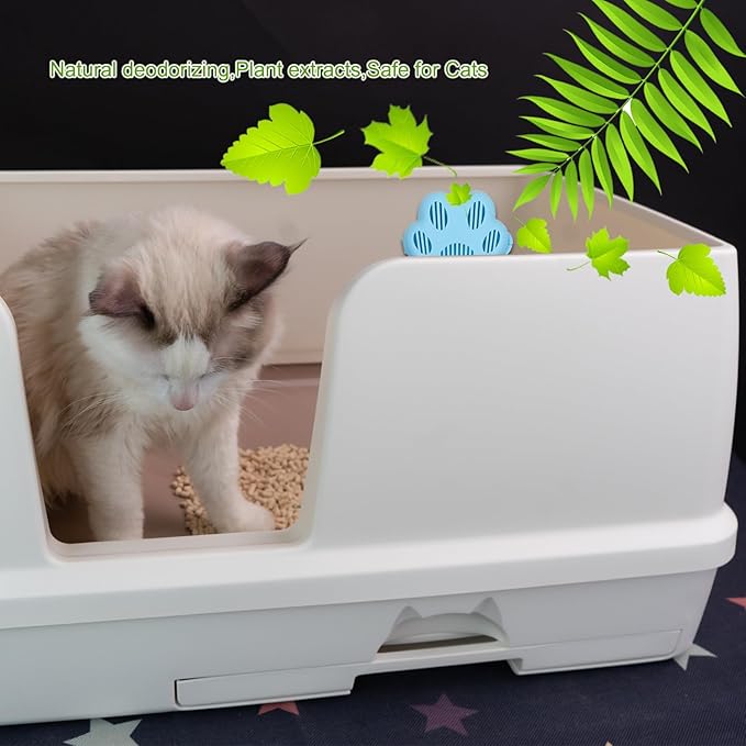 12 Packs Pleasant Fragrance Cat Odor Removers, Exclusive for Pura Max Automatic Self-Cleaning Cat Litter Box - Cat Toilet Odor Control, Cat Box Deodorize (Product Come With a Little "Paw" Holder)