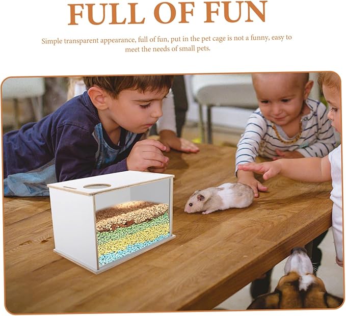 Wooden Hamster Sand Bath Box Multi-Function Pet Bathtub for Chinchillas Animals Easy to Design for Bathing Toilet Use Fresh Tidy Space