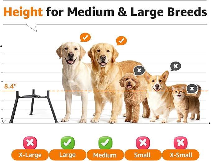 LOOBANI Elevated Dog Bowl Stand: Adjustable Width Anti-Slip Raised Dog Bowl Stand Feeder for Adult, Seniors, Older, Arthritis Dogs, Fits for Bowls Width 8.2"-11" (Without Bowls) Black Large 2 Pack
