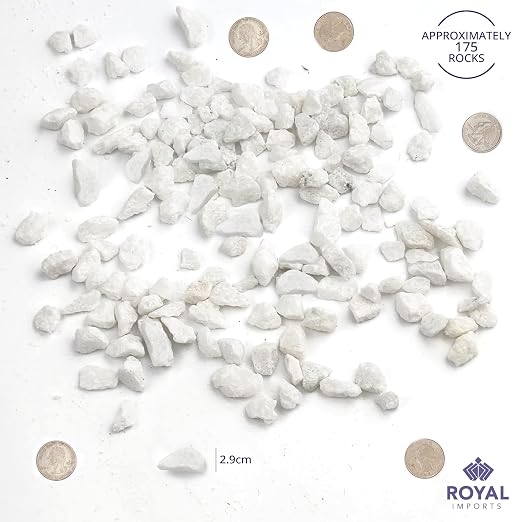 Royal Imports River Rocks, Aquarium Gravel – White 0.25" Gravel - 5 lbs | Decorative Ornamental Vase Filler Pebbles for Potted Plants, Terrariums, Vases, Succulents, Fish Tank Gravel, DIY & Crafting