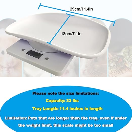 Digital Pet Scale,Puppy Scales for Weighing,Digital Small Animals Scales for Weighing,Whelping Supplies,Kitten Scale,Baby Scales for Newborn Dog Cat Crawl Pet,Capacity up to 33 lb,for New Pets Only
