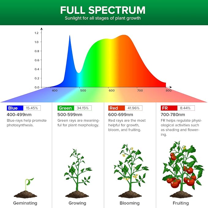 SANSI LED Grow Light Bulbs 4-Pack, 10W Full Spectrum, E26 Base, 4000K | 150 Watt Equivalent, Optical Lens for High PPFD, 4000K Natural Daylight, Par20 Grow Bulbs For Indoor Growing Seed Starting