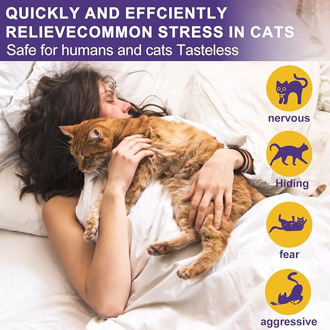 Cat Pheromone Calming Diffuser Starter Kit, 1 Plug-in Diffuser & 3 Refills (48ml Each), Up to 90 Days Supply, Helps Reduce Scratching, Urine Marking & Stress, for Multi-Cat Homes & New Environments
