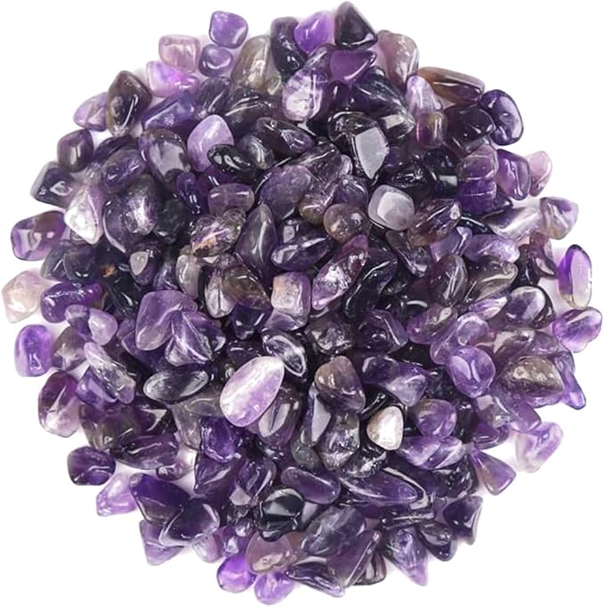 WAYBER Natural Crushed Purple Amethyst Decorative Crystal Gravel, 2 Pounds | Toxin-Free, Fade-Resistant, Ideal for Reiki Healing, DIY Crafts, Vase Filler, Aquarium & Bonsai Decoration