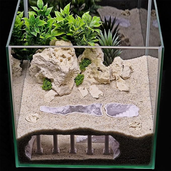 Ancient Aquatics Roman Column Ruins Castle Aquarium Decor, Fish Tank Cave Hideout Decoration, 3D Print Greece Castle Ornament, Safe for Freshwater & Saltwater Tanks (White, M-7.5")