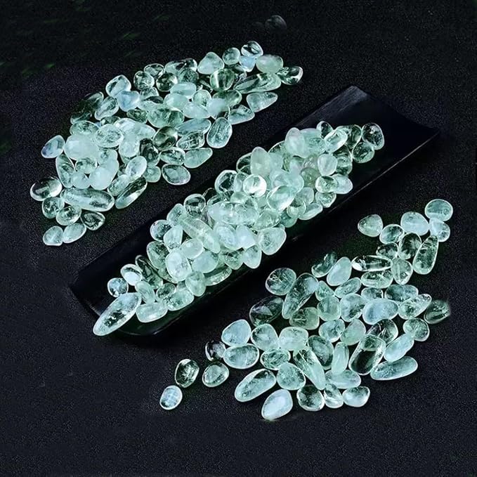 Erliway 100g Natural Green Quartz Crystal Chips 7-9mm Tumbled Stones | Small Crushed Crystal Stone, Polished Crystals Chips for Fish Tank, Healing Tumbled Rocks for Reiki Jewelry Making Home Décor