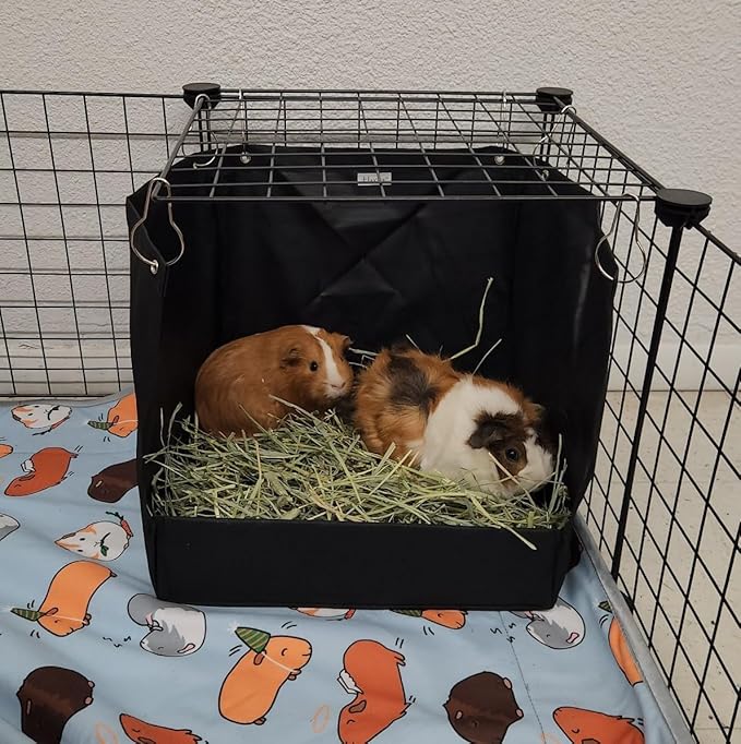 Hayzee Original Guinea Pig Hay Holder Feeder Litter Box Less Mess Encourages Natural Burrowing Instincts and Provides Ample Supply of Hay to Guinea Pigs and Rabbits (Black, 13")