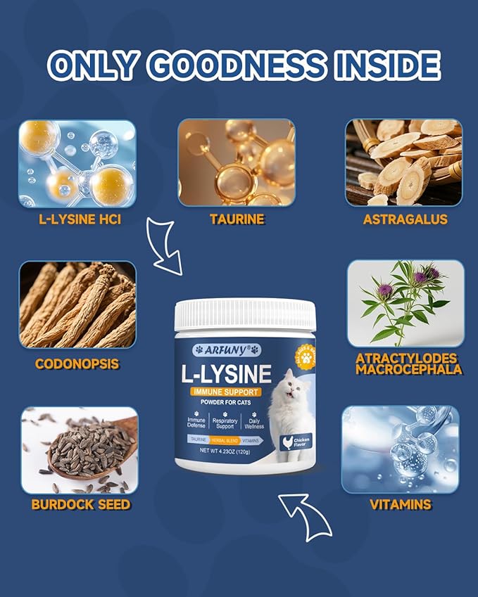 Hairball Treatment for Cats - Cat Hairball Remedy - with Natural Ingredients & Vitamins & Lysine for Cats - Support Immune System, Respiratory, Eye Health