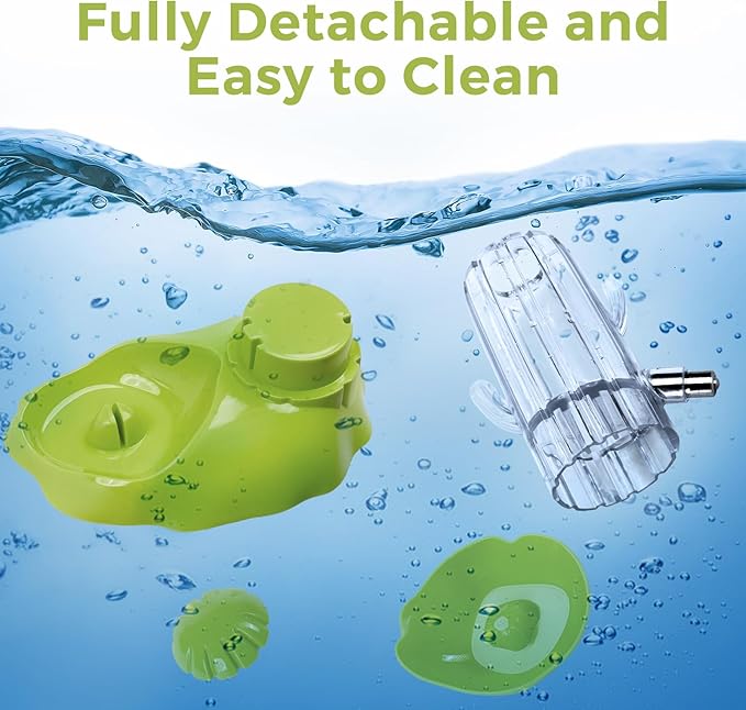 VANNON 2 in 1 Hamster Feeder Small Animal Water Bottle & Food Bowl Water Dispenser & Food Dish Bowl for Hamster, Small Mice, Rat, Gerbil, 4.6oz/130ml, BPA Free, Green